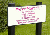 Road Street Sign Personalised Moving House Announcement Cards ~ QUANTITY DISCOUNT AVAILABLE