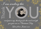 Elegant Boy Girl Personalised Folded Flat Christmas Thank You Photo Cards Family Child Kids ~ QUANTITY DISCOUNT AVAILABLE