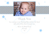Classic Polka Dots Joint Boy Girl Twins Photo Personalised Thank You Cards Christening