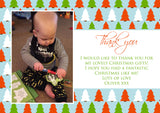Cute Baby Trees Personalised Folded Flat Christmas Thank You Photo Cards Family Child Kids ~ QUANTITY DISCOUNT AVAILABLE