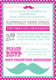Adult Birthday Invitations Female Male Unisex Joint Party Her Him For Her - Moustache You A Question ~ QUANTITY DISCOUNT AVAILABLE - YellowBlossomDesignsLtd