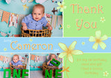 Flowers Personalised Birthday Thank You Cards Printed Kids Child Boys Girls Adult  - Custom Personalised Thank You Cards - Yellow Blossom Designs Ltd
