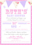 Baby Shower Invitations Boy Girl Unisex Twins Joint Party - Polka Dot Border Carnival ~ QUANTITY DISCOUNT AVAILABLE - YellowBlossomDesignsLtd