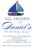 All Aboard Sailor Nautical Invitations - Boys Girls Joint Birthday Party Invites Twins Unisex Printed ~ QUANTITY DISCOUNT AVAILABLE - YellowBlossomDesignsLtd