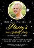 Adult Birthday Invitations Female Male Unisex Joint Party Her Him For Her - Stars Night Sky Girlie ~ QUANTITY DISCOUNT AVAILABLE