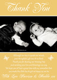 Cross Elegant Joint Boy Girl Twins Photo Personalised Thank You Cards Christening Baptism Naming Day Party Celebrations ~ QUANTITY DISCOUNT AVAILABLE