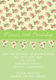Adult Birthday Invitations Female Male Unisex Joint Party Her Him For Her - Flower Bunting Vintage ~ QUANTITY DISCOUNT AVAILABLE - YellowBlossomDesignsLtd