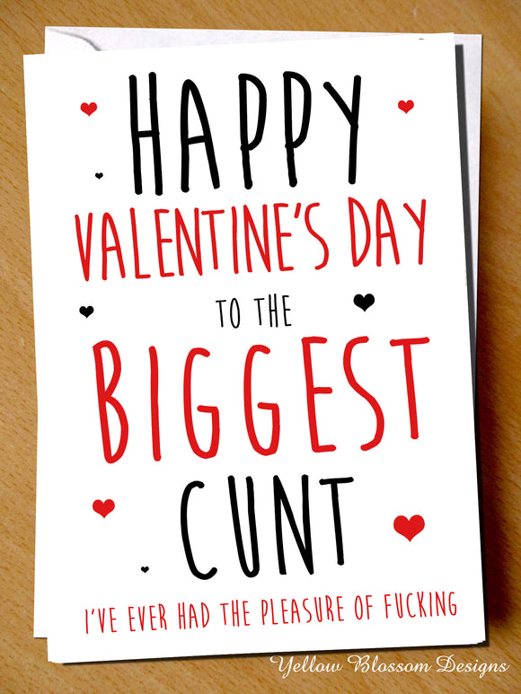 Rude Valentine's Day Card Him Her Funny Insult Joke Gift Cheeky Husband Wife Partner Couple Biggest Cunt … 