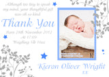 Boy Girl Twins Thank You New Born Baby Birth Announcement Photo Cards Personalised Bespoke ~ QUANTITY DISCOUNT AVAILABLE - YellowBlossomDesignsLtd