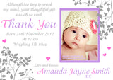 Boy Girl Twins Thank You New Born Baby Birth Announcement Photo Cards Personalised Bespoke ~ QUANTITY DISCOUNT AVAILABLE - YellowBlossomDesignsLtd