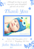 Boys Blue Thank You Message Note New Born Baby Birth Announcement Photo Cards Personalised Bespoke ~ QUANTITY DISCOUNT AVAILABLE - YellowBlossomDesignsLtd