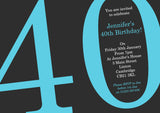 Adult Birthday Invitations Female Male Unisex Joint Party Her Him For Her - 30th 50th 60th 70th 80th Grey Green Black Pink Blue ~ QUANTITY DISCOUNT AVAILABLE - YellowBlossomDesignsLtd