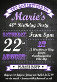 Birthday Invitations Female Male Unisex Joint Party 18th 21st 30th 40th 50th 60th Chalkboard Poster ~ QUANTITY DISCOUNT AVAILABLE - YellowBlossomDesignsLtd