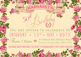 Adult Birthday Invitations Female Male Unisex Joint Party Her Him For Her - Vintage Garden ~ QUANTITY DISCOUNT AVAILABLE - YellowBlossomDesignsLtd