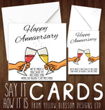 Happy Anniversary Greetings Card ~ Not Killed You Yet - Yellow Blossom Designs Ltd
