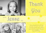 Multiple Photos Boy Girl Stars Personalised Birthday Thank You Cards Printed Kids Child Boys Girls Adult - Custom Personalised Thank You Cards - Yellow Blossom Designs Ltd
