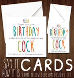 I Hope That Your Birthday Is Filled With Fun Laughter & Cock - Greeting Card - Yellow Blossom Designs Ltd