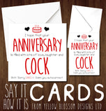 I Hope That Your Anniversary Is Filled With Fun Laughter & Cock - Yellow Blossom Designs Ltd