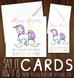 May Your Day Be As Magical As A Unicorn's Farts ~ Happy Birthday Card
