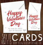 Funny Valentines Day Card Love Joke Husband Boyfriend Partner Bum Out Of Bounds