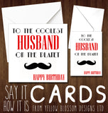 Coolest Husband - Greeting Card - Yellow Blossom Designs Ltd