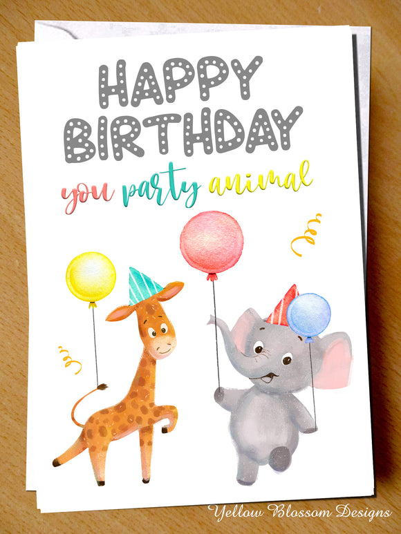 Funny Birthday Card Comical Best Friend Party Animal Sister Daughter Mum Son Dad