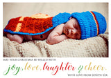 Joy, Love, Laughter & Cheer Photo Christmas Card ~ QUANTITY DISCOUNT AVAILABLE