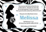 Baby Shower Invitations Boy Girl Unisex Twins Joint Party - Zebra Print ~ QUANTITY DISCOUNT AVAILABLE - YellowBlossomDesignsLtd