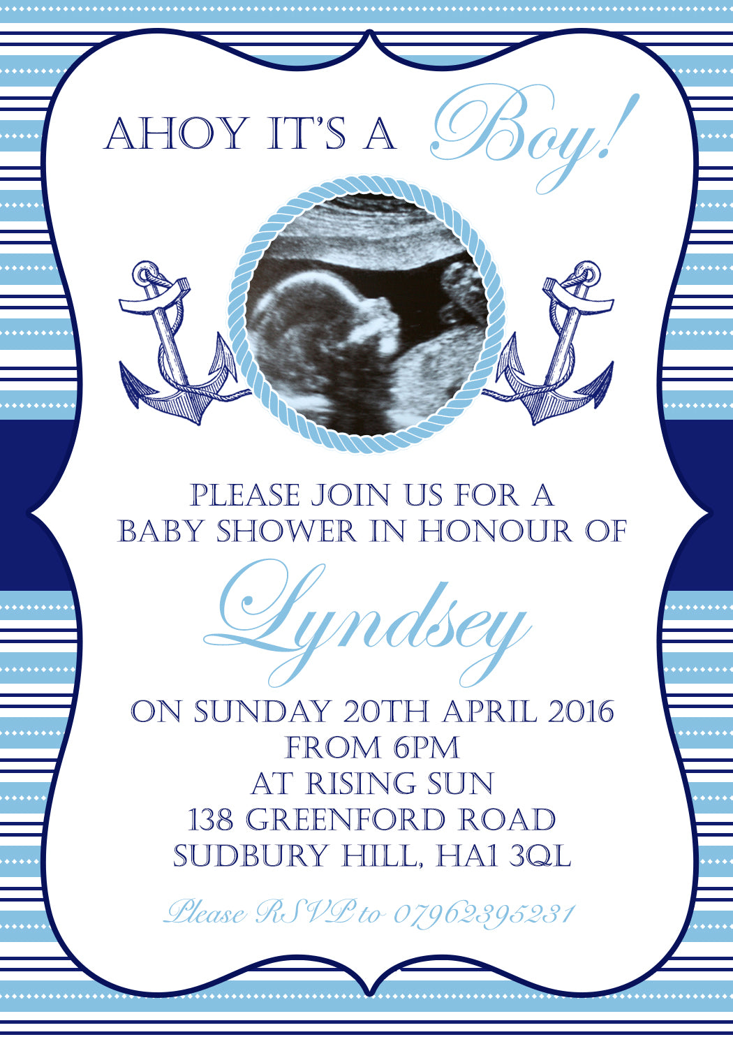 Baby shower nautical shops invitations