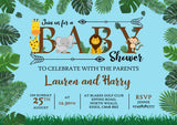 Personalised Jungle Baby Shower Invitations Gender Reveal Invites Neutral - Custom Personalised Invites - Yellow Blossom Designs Ltd