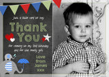 Premium Personalised Birthday Christening Thank You Cards Photo Boy Girl Twins