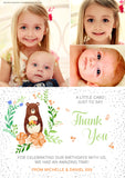 Woodland Creature Animal Theme Thank You Cards With Photo