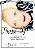 Star Bunting Thank You Cards With Photo - Custom Personalised Thank You Cards - Yellow Blossom Designs Ltd