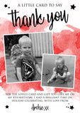 Watercolour Photo Thank You Cards - Custom Personalised Thank You Cards - Yellow Blossom Designs Ltd