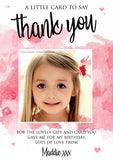 Watercolour Photo Thank You Cards - Custom Personalised Thank You Cards - Yellow Blossom Designs Ltd