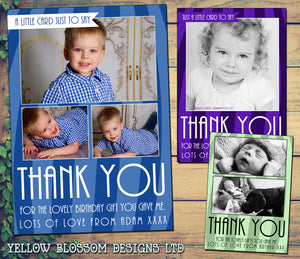 Thank You Cards Birthday Christening Personalised Bespoke Printed Photo Cards 5 10 20 30 40 50 60 70 80 90 100 Flat Postcards Or Folded Cards High Quality Just A Little Card Simple Effective