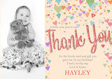 Hearts Photo - Custom Personalised Thank You Cards - Yellow Blossom Designs Ltd