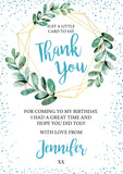 Classic Greenery Thank You Card - Custom Personalised Thank You Cards - Yellow Blossom Designs Ltd