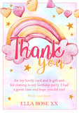 Watercolour Hearts - Custom Personalised Thank You Cards - Yellow Blossom Designs Ltd