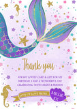 Mermaid - Custom Personalised Thank You Cards - Yellow Blossom Designs Ltd