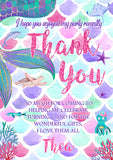 Mermaid Scales - Custom Personalised Thank You Cards - Yellow Blossom Designs Ltd