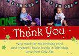 Stars Boy Girl Pink Blue Personalised Birthday Thank You Cards Printed Kids Child Boys Girls Adult - Custom Personalised Thank You Cards - Yellow Blossom Designs Ltd
