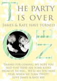 The Party Is Over ONE 1st Photo Personalised Birthday Thank You Cards Printed Kids Child Boys Girls Adult  - Custom Personalised Thank You Cards - Yellow Blossom Designs Ltd