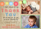 Lanterns Vintage Hessian Cute Photos Personalised Birthday Thank You Cards Printed Kids Child Boys Girls Adult ~ QUANTITY DISCOUNT AVAILABLE
