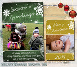 Personalised Folded Flat Christmas Photo Cards Family Child Kids