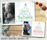 Hope Joy Peace Love Personalised Folded Flat Christmas Photo Cards Family Child Kids ~ QUANTITY DISCOUNT AVAILABLE