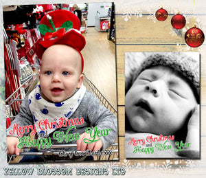 Fully Photo Baby Card Personalised Folded Flat Christmas Photo Cards Family Child Kids ~ QUANTITY DISCOUNT AVAILABLE