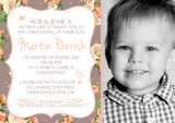 Roses Photo Party Invitations - Birthday Invites Boy Girl Joint Party Twins Unisex Printed Children's Kids Child ~ QUANTITY DISCOUNT AVAILABLE
