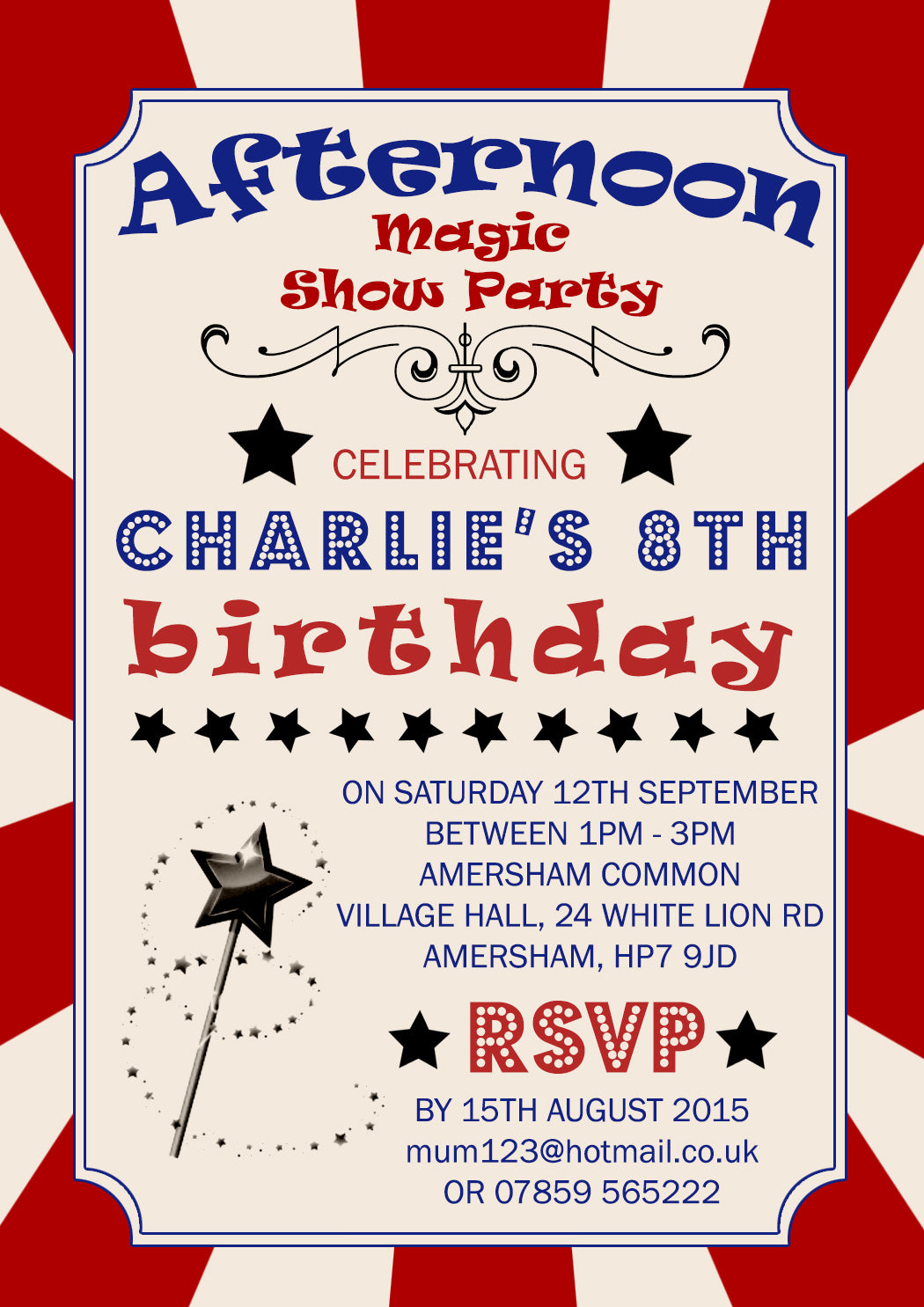 Magician Birthday Party Invitations Boys TFCIATE 20 X Magic Show