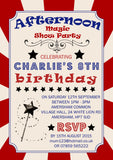 Magic Show Party Invitations - Birthday Invites Boy Girl Joint Party Twins Unisex Printed Children's Kids Child ~ QUANTITY DISCOUNT AVAILABLE